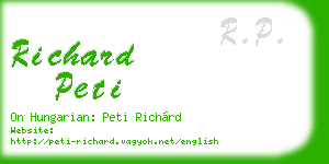 richard peti business card
